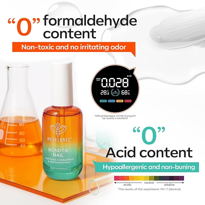 modelones Nail Dehydrator and Primer, 3-in-One Vitamin A+ E & Keratin Nourishing Prep for Nail Glue Acrylic & Gel Nails