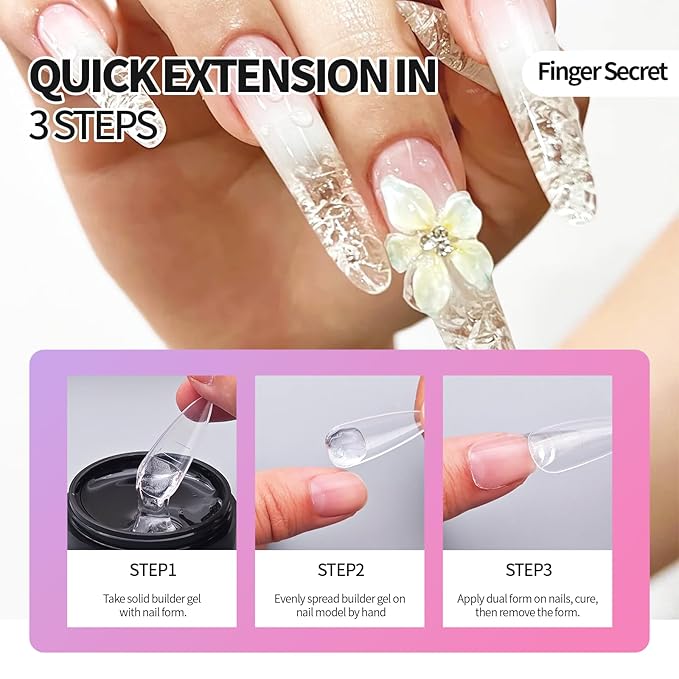3D Gel Nail Art Kit-Purple Aurora Solid Builder Gel for Nails 3D Sculpting Carving Building Modeling Hard Extension for Beginner DIY Salon at Home Cured Needed