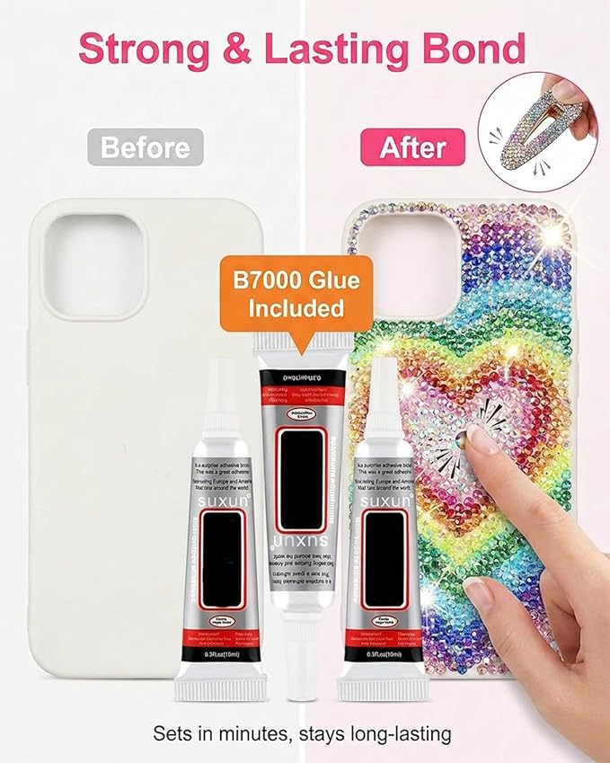 40 Colors Kit with Rhinestone for DIY Crafting 32000PCS Colorful Gemstones Bedazzling Kits Customization Project