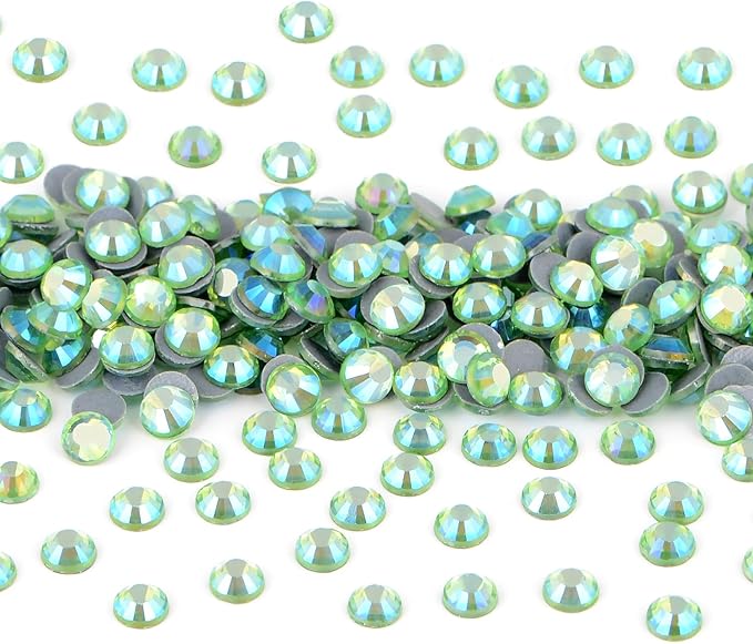 NCB 2880pcs Hotfix Rhinestones, Flatback Crystal Rhinestones for Crafts Clothes DIY Decoration (Peridot AB, SS8 2.4mm)