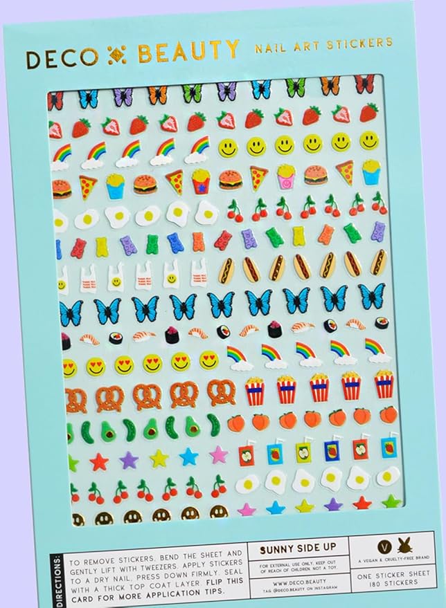 Deco Beauty Sunny Side Up - Super Thin & Easy-to-Apply Nail Art with the Cutest Designs - Durable & Long-Lasting Nail Art Stickers and Decals for Women, for DIY At-Home Manicures & Salon-Quality Nails