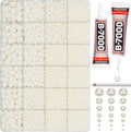 10000Pcs Ivory Flatback Pearls with Glue Kit for Bedazzling Crafts Crafting Shoes Nail Art Decoration, Mixed Sizes 2mm 3mm 4mm 5mm 6mm 8mm 10mm Beige Half Round Flat Back Pearls Beads Set