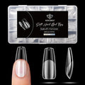 Modelones Medium Coffin Fake Nail Tips - 510Pcs Gel Tips Pre-shaped Half Matte Full Cover Clear Acrylic Gel Kit False Press on Nails for Extension DIY Salon 15Sizes