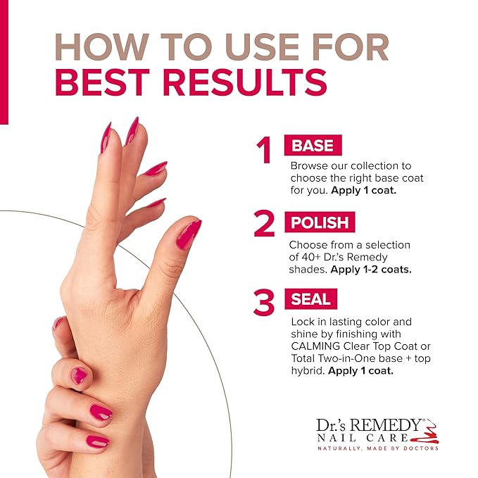 Dr’s Remedy Enriched Nail Polish: Non Toxic, All Natural, and Organic - Doctor Formulated: Strengthens, Restores, Heals, and Protects '24-Free' - WONDEROUS Watermelon