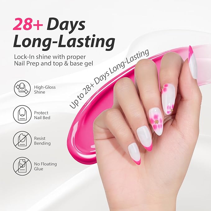Makartt Ultra-Pigmented Rose Red Gel Nail Polish 15ml One N'Done Gel Polish One-Coat High-Gloss Ceramic Shine, Salon-Grade UV Nail Art Manicure DIY Salon Home - Pop Crush