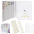 308 Colors Nail Color Chart Display Book with Number Labels, 360 Nail Tips and 312 Nail Glue Sheets, Nail Gel Polish Sample Display Card Booklet Nails Swatches Book