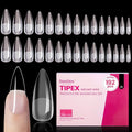Beetles Tipex Instant Apex Nail Tips Medium Stiletto 16 Sizes 192 Pcs Pre-Etched Pre-Building Strong Thick Acrylic Tips