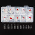 Acrylic Nail Tips Clear 500Pcs French Artificial False Tip for Manicure Nails Art Salons & Home DIY