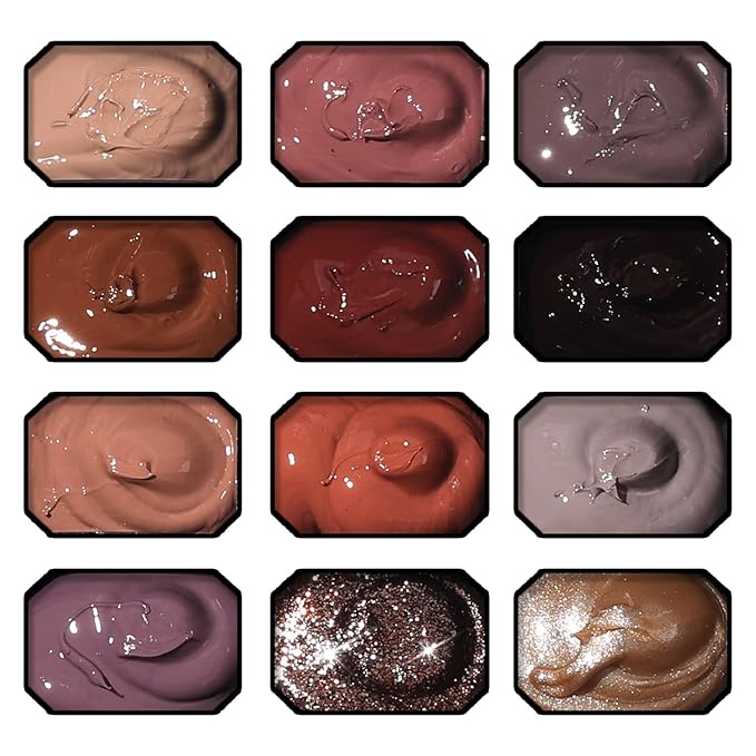 Sponge Pat Gel Nail Polish Palette, 12 Colors Blending Ombre Gel Polish Gradient Painting Nails Art, No Wipe, UV/LED Cured (12 Colors C)