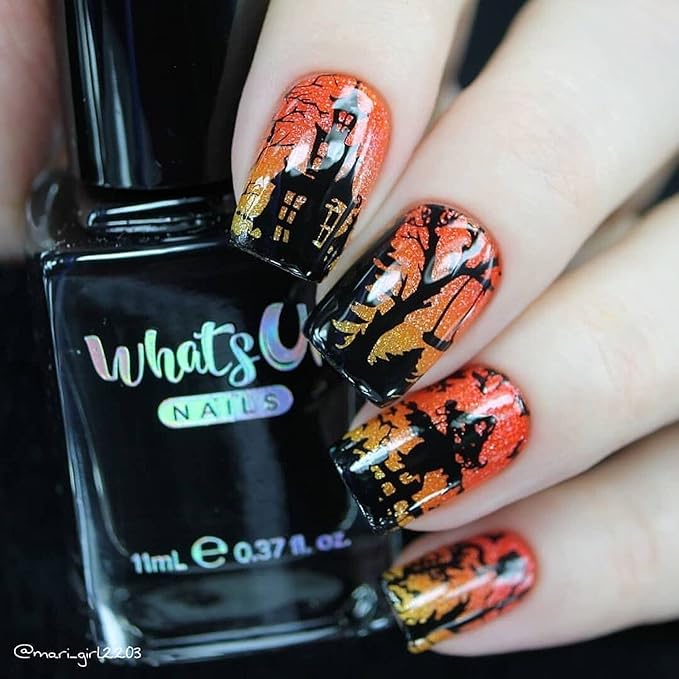 Whats Up Nails - B054 Haul 'r Win Stamping Plate for Halloween Nail Art Design