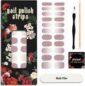 Nail Polish Strips (No UV Lamp Needed) - 22 Pcs Salon Quality Gel Nail Stickers - Long Lasting Wraps (Dancing Queen Eggplant Glitter)