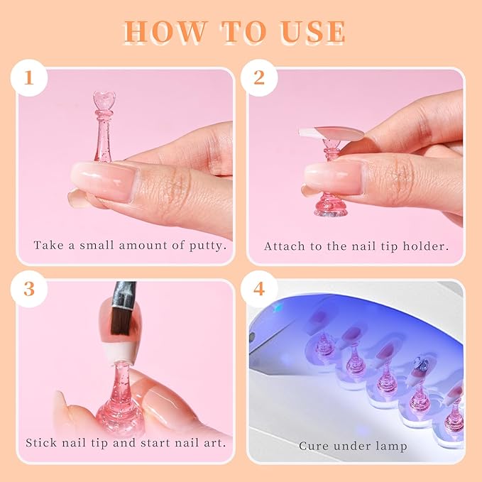 MAYEEN Nail Stand Press On Nails Upgraded Raised Nail Holder For Painting Nails Art Display Stand Practice Aurora Acrylic Fake Nail Holder Tips Home DIY Salon Supplies