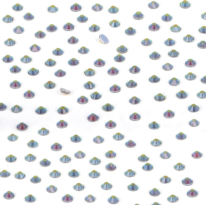 NCB 2880pcs Iron on Crystal Rhinestones Round Gems for Crafts Decoration DIY Jewelry Making (Vitrail Medium, SS16 3.8mm)