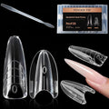 Sandwich Nails Dual Forms,280Pcs Almond Reusable Nail Extension Forms with Silicone Polygel Stick,Easy Demolding & Intuitive Operation for DIY & Professional Use