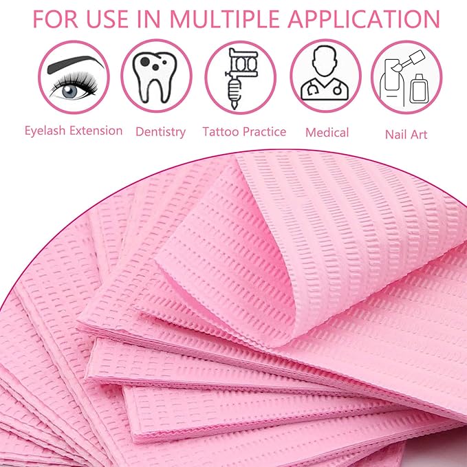 Nail Art Table Mats Disposable Nail Paper Towels,50PCS Pink Waterproof 3 Ply Nail Art Paper 13" X 17" Pads for Nail Table Decoration Kit,Nail Art Accessories