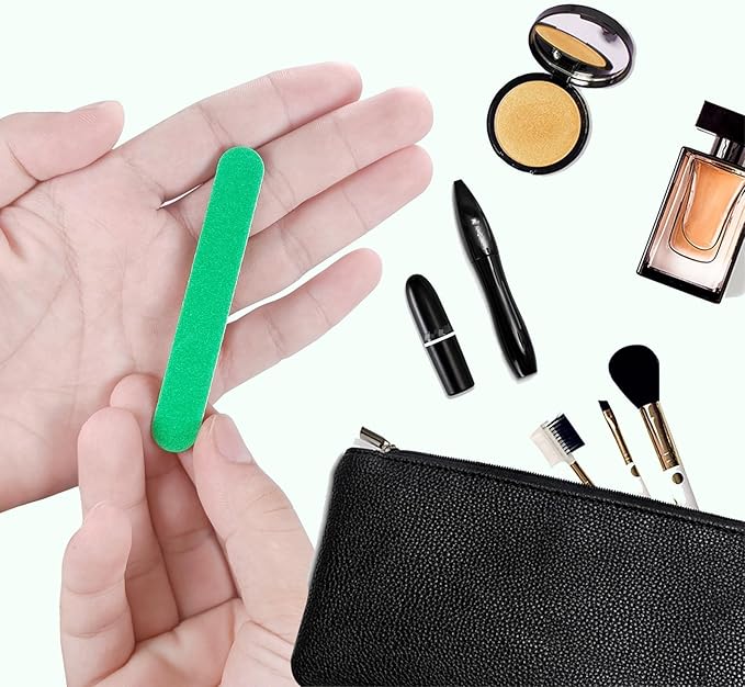 Mini Nail Files Bulk (100 Pcs), Double Sided Emery Board Nail File for Nature Nails, Manicure Tool Set Disposable Colorful Nail File for Home Salon Use Travel Size Men Women Kids Wood Board