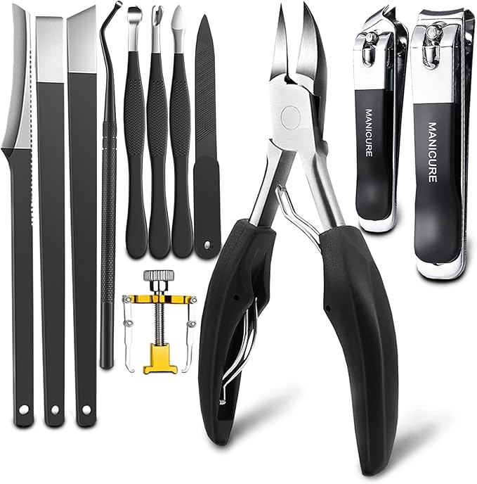 Toenail Clipper for Senior Nail Clipper for Men Women Toenail Clippers for Ingrown Nails Removal Set Thick Nail Cutter Toe Nails Clipper Kit (A-5)