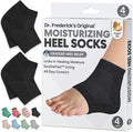 Dr. Frederick's Original Moisturizing Heel Socks for Dry Cracked Heels Treatment - Infused with Olive Oil, Jojoba Oil and Vitamin E - 2 Pairs - Valentines Day Gifts for Her & Him - Black Argan