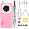 Electric Nail Drill Professional 45000 RPM, Rechargeable Cordless Electric Nail File Machine Kit for Acrylic Gel Nails Polishing Removing, Quiet E-File with Bits for Manicure Salon Home