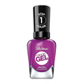 Sally Hansen Miracle Gel Salon Quality Nail Polish | Gel-Like Formula, Two-Step System, No UV Light Needed, Long Lasting | Opaque, Shimmery | 529 Hunger Flames | Purple Nail Color