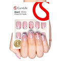 Curvlife Soft Gel Press on Nails, 30Pcs 15 Sizes Gold Edge Flower Style French Nail Tips, Full Cover Design Reusable Fake Nails Kit with Glue and Adhesive Tabs
