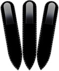 Mont Bleu Rainbow Crystal Nail File in Black Pouch - Small - Purse Size - Czech Tempered Glass - Handmade in Czech Republic - Beauty Nail File