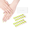 DANNI & TONI Semi Cured Gel Nail Strips Neon Green French Tips Aurora Gel Nail Wraps Mirror Nails 28 Stickers | Neon Petal