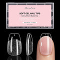 MelodySusie Extra Short Ballerina X Nail Tips - 300Pcs 15 Sizes Clear Acrylic, Half Matte Full Cover Press on Nails for DIY Extension & Salon Use, Pre-Shaped for Long-Lasting Manicure