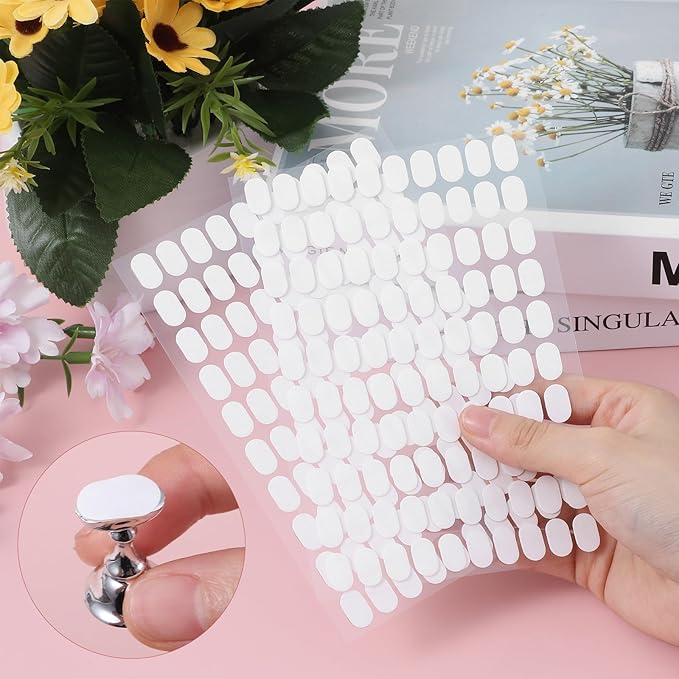 1200 Pcs False Tip Double Sided Adhesive Tapes for Nail Art Display, Clear Nails Adhesive Tabs, Press on Fingernail Stickers,Pre-Cut Strips for Nail Art Holder and Display Book