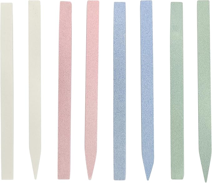 8 Pieces Stone Nail File and Pumice Stone Stick Set - Nail Cuticle Pusher and Buffing Tool for Home and Salon Use