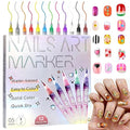 12 Colors Nail Art Pens Set,Upgrade 0.5mm Fine Tip Nail Polish Pens Set,Quick-dry Waterproof Drawing Painting Pens, Portable Nail Art Tools for Home Salon and DIY Nail Art