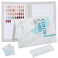 180 Nail Colors Book,Nail Color Display Book with 240 Nail Tips & 1-200 Number Labels,Professional Nail Color Swatches Book for Nail Polish UV Gel,Nails Art Design(Grey)