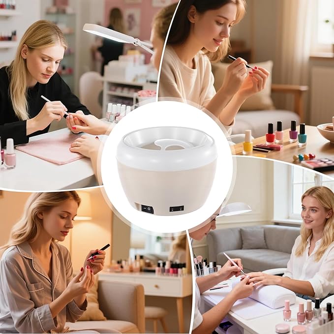 Electric Nail Soaking Bowl, Gel Nail Polish Remover Machine, Gel Heated Nail Remover Bowl Machine with Nail Files Cuticle Pusher for Home Salon