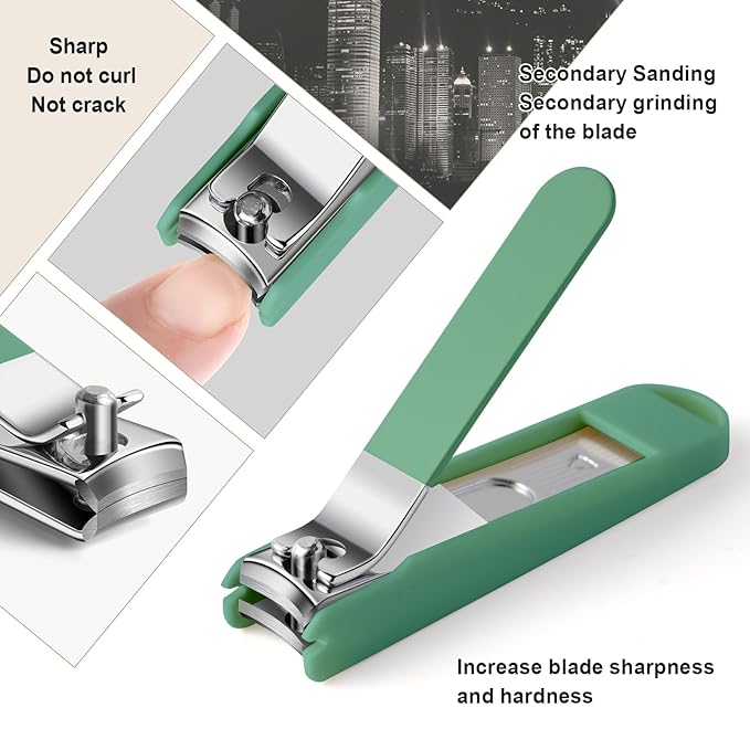 Nail Clippers and Beauty Tool Portable Set Nail Clipper Set Manicure Set 6 in 1 AKA Sorority Gifts Suitable for for Women Home, Workplace, Outdoor Travel,Etc. (AKA Green)