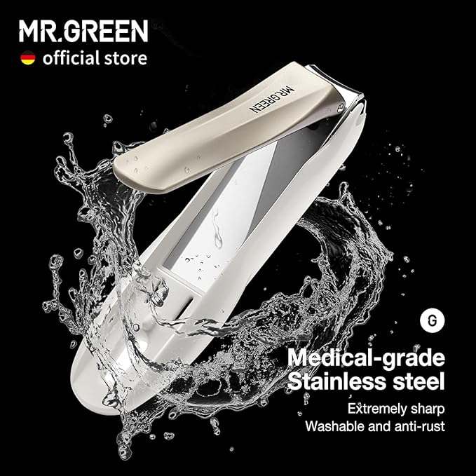 MR.GREEN Nail Clippers Anti Splash Fingernail Cutter Stainless Steel Manicure Tools Nail Scissors Detachable Design Nail Trimmer (Large)