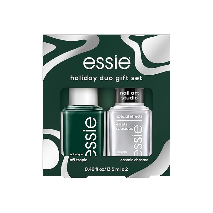 essie nail polish, vegan, holiday 2 piece nail polish gift set, 1 kit