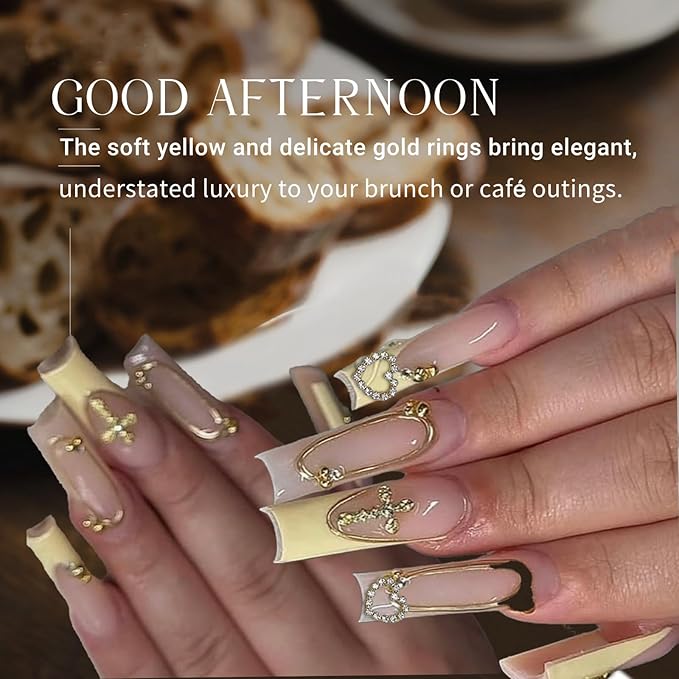 240 PCS Gold Nail Charms with 24 Types Elements Heat Cherry Star Bow Butterfly Rose Dollar Sign Coin Gun Cross for Nail Art Decoration Jewelry