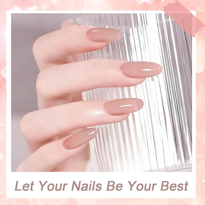 JODSONE 18ml Nude Jelly Gel Nail Polish Soak Off UV LED Art Manicure Salon DIY at Home Gift for Women