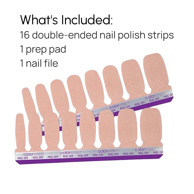 Color Street Vanilla Romance Glitter Nail Strips