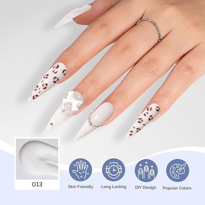 MelodySusie Poly Nail Extension Gel 60g Hema Free Soak Off UV Lamp Cured Nail Thickening Nail Art Design Manicure Gift for Women 013