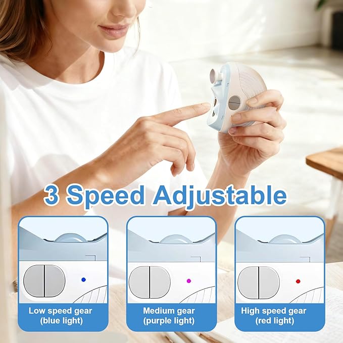 Electric Nail Clippers for Seniors,Smart Nail Clippers 2025 New 3 in 1 Electric Toenail Clipper with Polishing and LED Light,Smart Toenail Clipper 3 Adjustable Speeds for Adults,Baby (Blue)