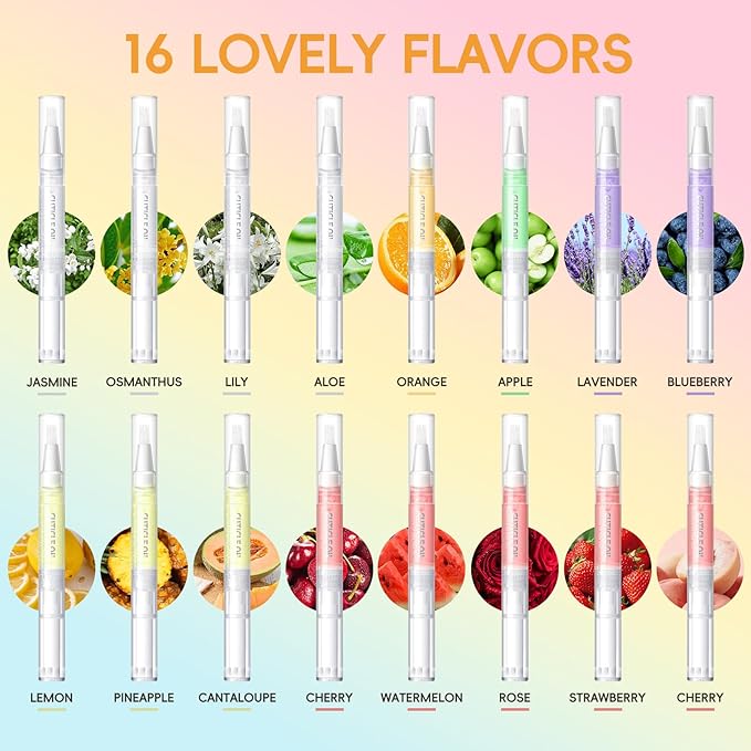 COSCELIA 16 PCS Cuticle Oil Pen for Nails Cuticle Revitalizer Oil Pens Set Nail Care Nourishment Treatment Moisturized Repair Pen Bulk Manicure Tools for Gel Nails