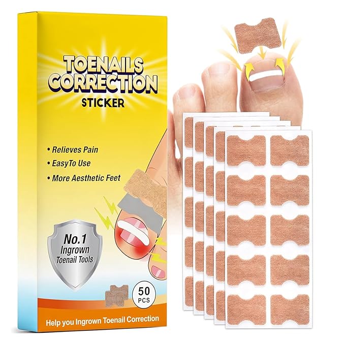 Ingrown toenail treatment，Breathable toenail correction patch, 50-piece package, can quickly repair toenails, using high-viscosity-grade glue, not easy to fall off, and easily solve toenail problems.