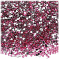 The Crafts Outlet 5,000pc Rhinestones Round 2mm Tiny for Nails - Flatback Hot Pink or Rose HPK