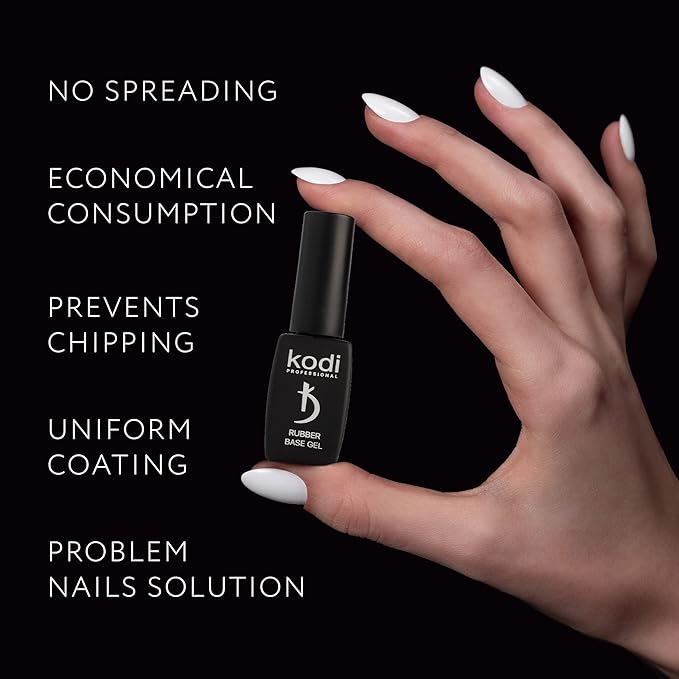 kodi professional Rubber Base and Top Coat Gel Polish UV LED - Base Coat & Top Coat Set Nails Manicure Kit Gel Nail Polish for Long-Lasting Nails (2 x 8 ml) (8ML)