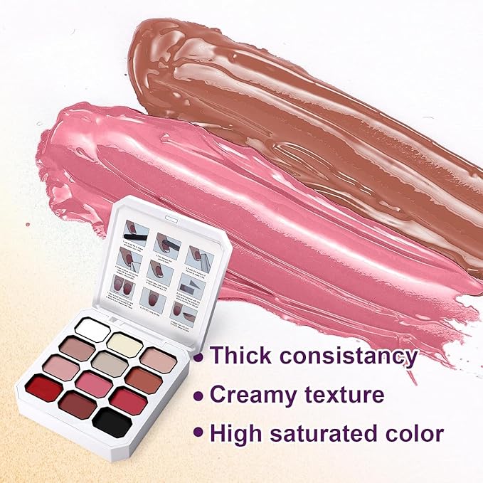Gradient Painting Gel Set, 24 Nude Almond Black White Bright Colors Ombre Gel Nail Polish for Pigment Pat Nail Gel Kit, Silky Texture, French Manicure DIY Nail Art, No-wipe Soak of UV