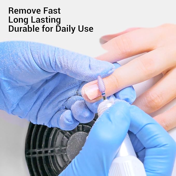 MelodySusie Ceramic Nail Drill Bit, 3/32'' (2.35mm) Professional Acrylic Nail File Flame Drill Bit for Manicure Pedicure Cuticle Gel Nail Polishing, Beginners Bits, Purple, Series Bit-S, Medium