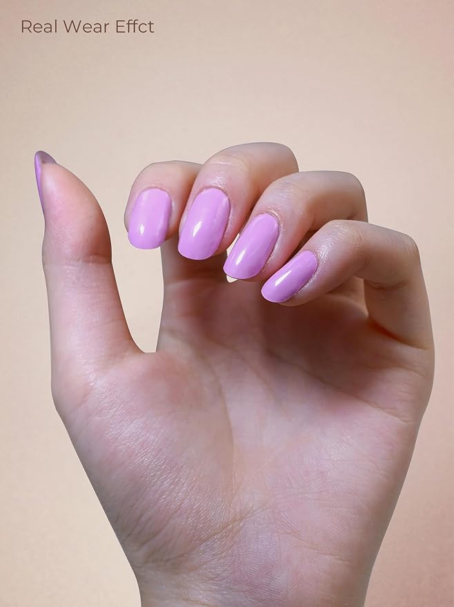 Pre Cured Gel Nail Strips - 44PCS Salon Quality Gel Nail Stickers - Long Lasting Polish Wraps for Women no UV Light Needed Easy Apply & Remove (Macaron Pink