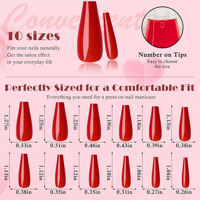 AddFavor Coffin Press on Nails Long, 576pcs Coffin Fake Nails Full Cover Long Glossy Ballerina Nails Press on Acrylic False Nail Tips 24 Colors for Women