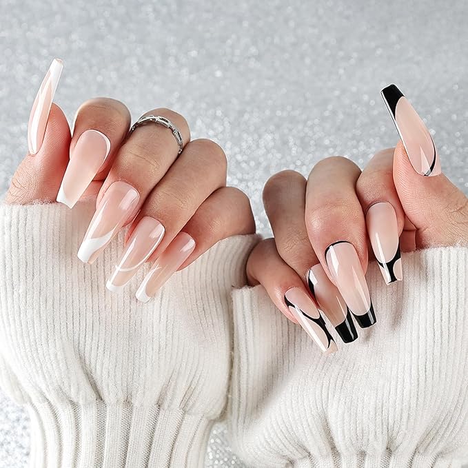JODSONE Nail Art Gel Liner 2 Colors White Black Gel Nail polish Need U V Lamp Cured with Thin Brush at Home Salon Design